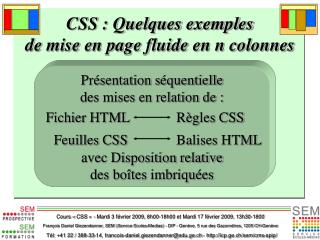 CSS : Quelques exemples de mise en page fluide en n colonnes