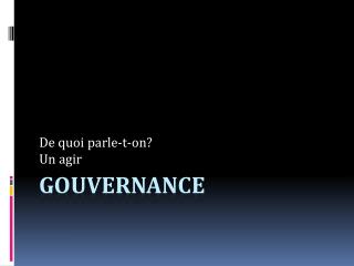 Gouvernance