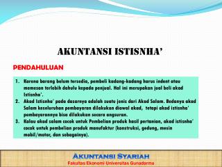 Akuntansi ISTISNHA’