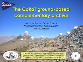 The CoRoT ground-based complementary archive