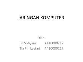 JARINGAN KOMPUTER