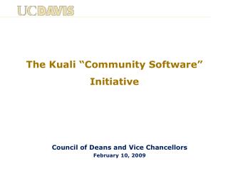 The Kuali “Community Software” Initiative