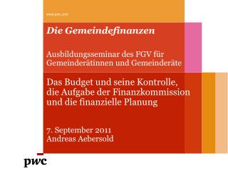 Die Gemeindefinanzen