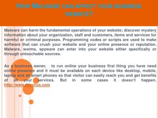 How Malware can affect your business website?