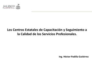 Los Centros Estatales de Capacitación y Seguimiento a la Calidad de los Servicios Profesionales.