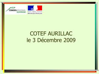 COTEF AURILLAC le 3 Décembre 2009