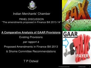 A Comparative Analysis of GAAR Provisions Existing Provisions par rapport à