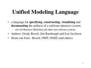 Unified Modeling Language