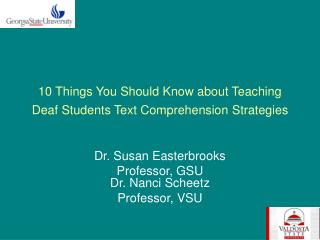 10 Things You Should Know about Teaching Deaf Students Text Comprehension Strategies