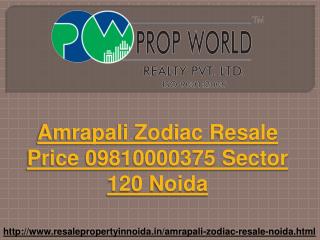 Amrapali Zodiac Resale Price 09810000375 Sector 120 Noida