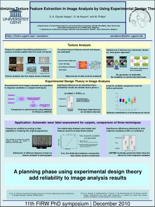 Optimizing Texture Feature Extraction in Image Analysis by Using Experimental Design Theory