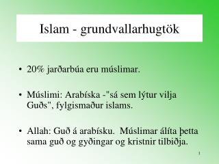 Islam - grundvallarhugtök