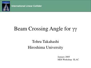Beam Crossing Angle for gg