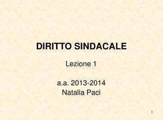 DIRITTO SINDACALE