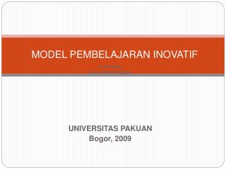 MODEL PEMBELAJARAN INOVATIF