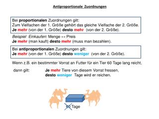 Antiproportionale Zuordnungen