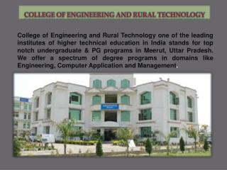 College of Engineering and Rural Technology