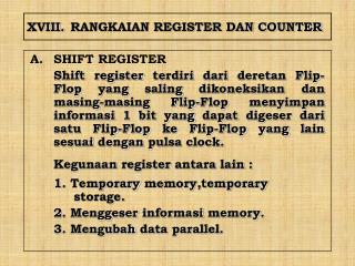 XVIII.	RANGKAIAN REGISTER DAN COUNTER