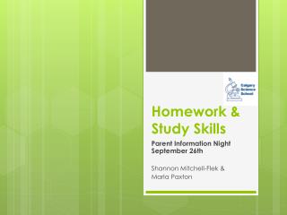 Homework &amp; Study Skills