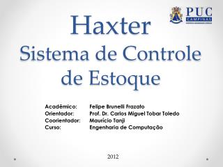 Haxter Sistema de Controle de Estoque