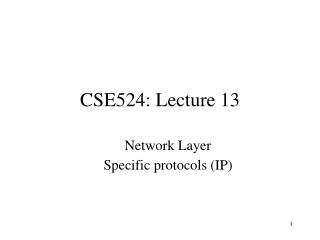 CSE524: Lecture 13