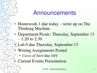 Announcements