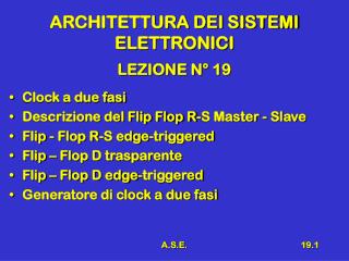 ARCHITETTURA DEI SISTEMI ELETTRONICI