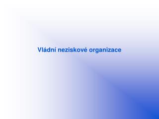 Vládní neziskové organizace