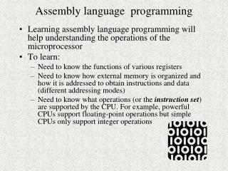 Assembly language programming