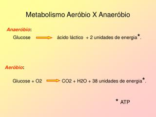 Metabolismo Aeróbio X Anaeróbio