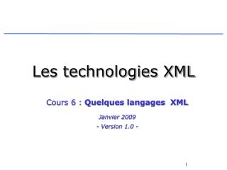 Les technologies XML