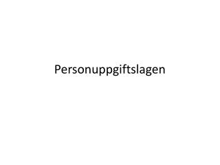 Personuppgiftslagen