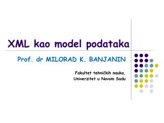 XML kao model podataka