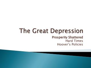 The Great Depression