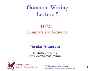 Grammar Writing Lecture 5