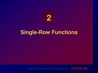 Single-Row Functions