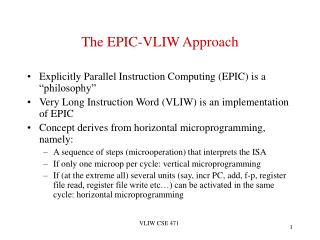 The EPIC-VLIW Approach