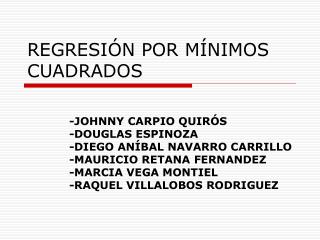 REGRESIÓN POR MÍNIMOS CUADRADOS