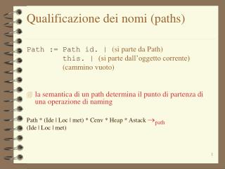 Qualificazione dei nomi (paths)