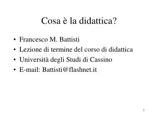 Cosa è la didattica?