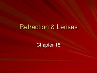 Refraction &amp; Lenses