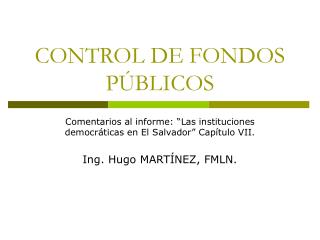 CONTROL DE FONDOS PÚBLICOS