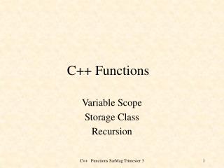 C++ Functions