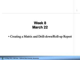 Week 8 March 22