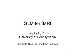 GLM for fMRI