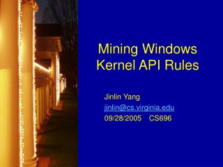 Mining Windows Kernel API Rules
