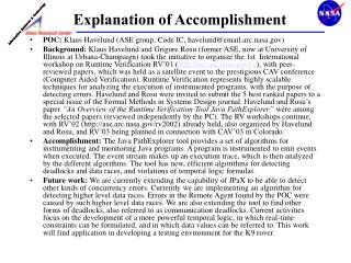 Explanation of Accomplishment