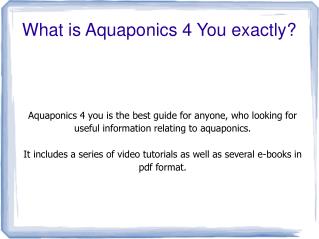 Aquaponics 4 You Review