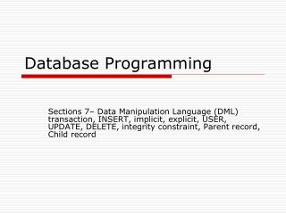 Database Programming