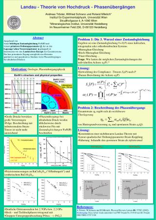 Landau - Theorie von Hochdruck - Phasenübergängen